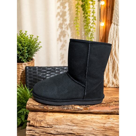 Rainbow Australia Black Shearling Winter Boots Mid Calf Cozy Suede Fur Lined main image 5